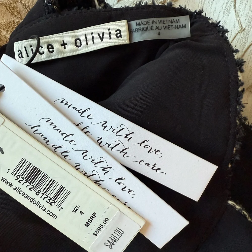 Alice + Olivia Black and White Tweed Dress - Picture 9 of 10